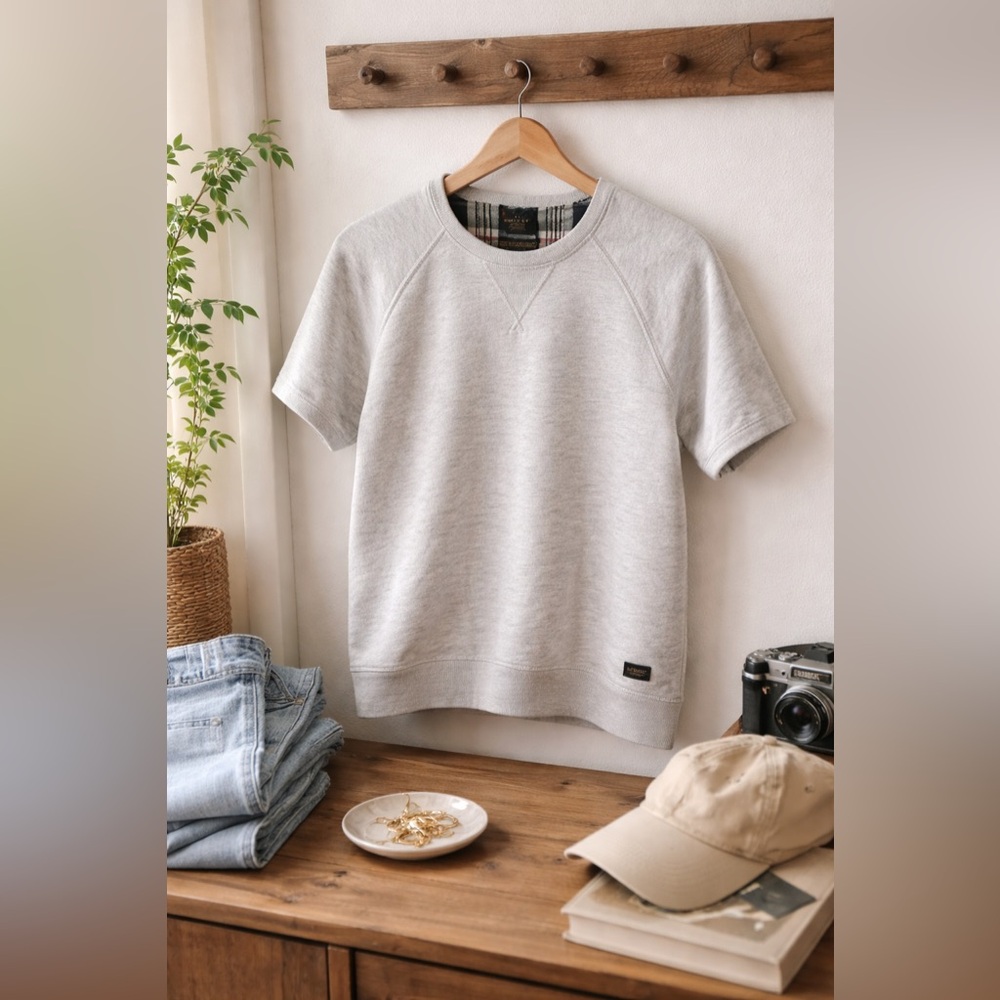 Lucky Brand Heritage Gray Raglan Sweatshirt Americana Classic
